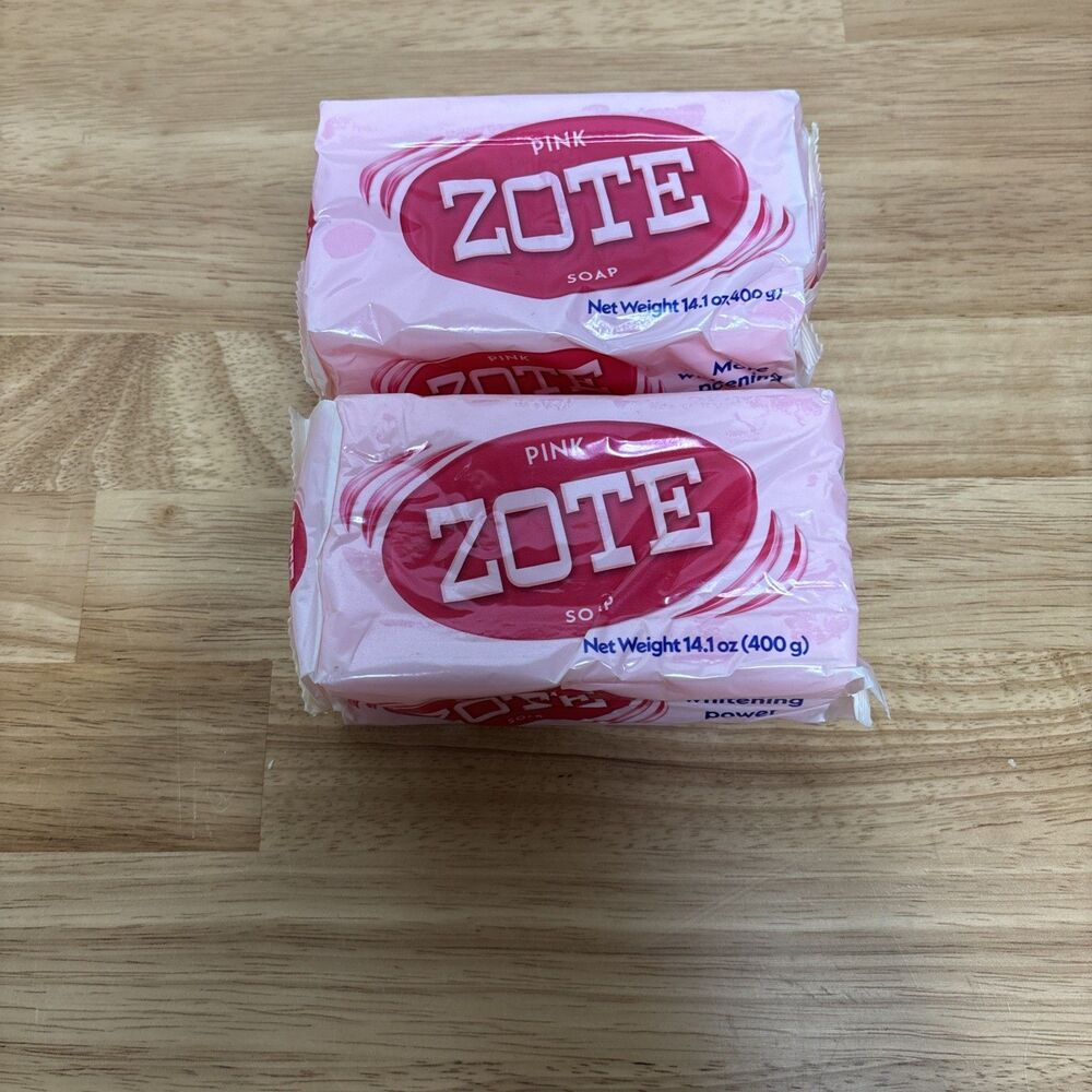Zote Pink Laundry Soap Washing Clothes 14.1 OZ 400G ( Pack Of 2)